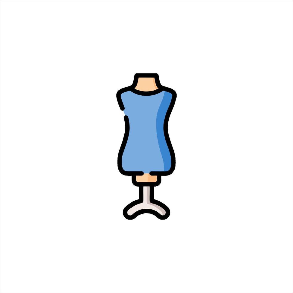 A blue dress on a mannequin icon vector