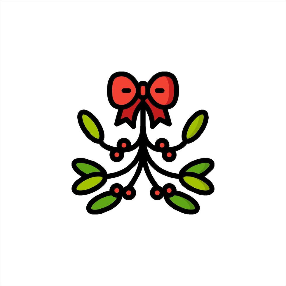 Christmas mistletoe icon illustration vector