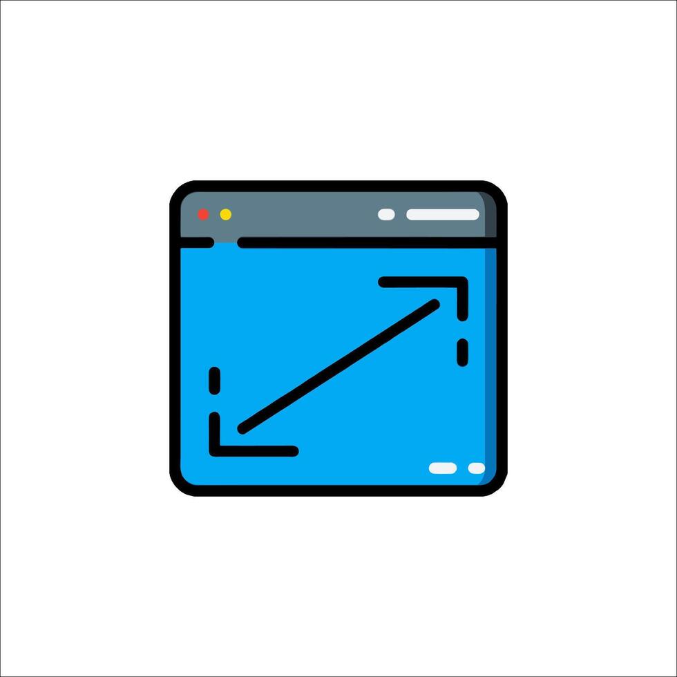 A web page with an arrow pointing up vector