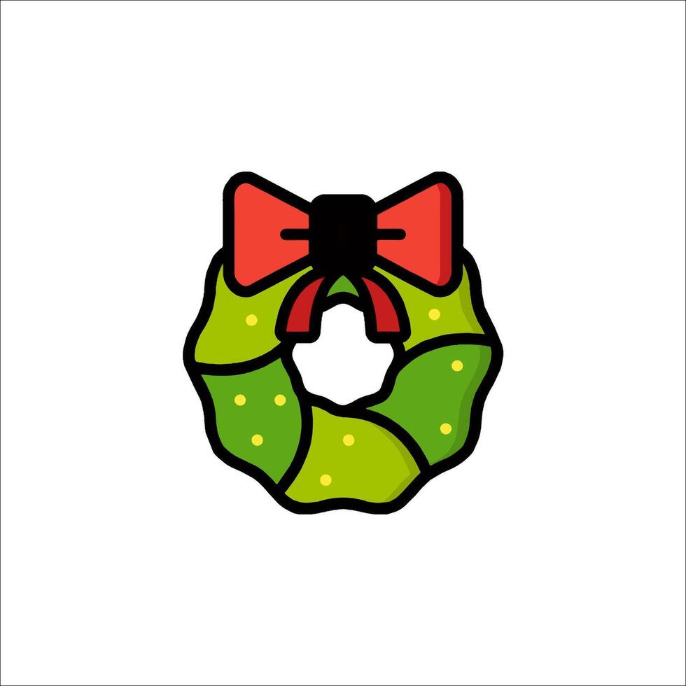 Christmas wreath icon illustration vector