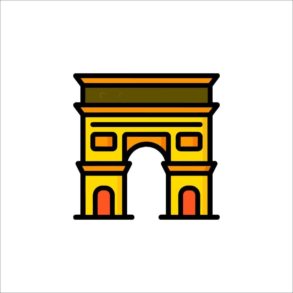 The arc de triomphe icon in a flat style vector