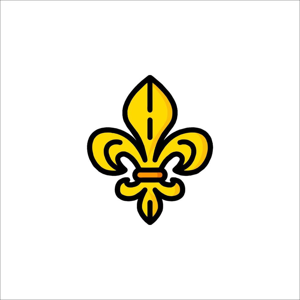 A yellow fleur de lis logo on a white background vector