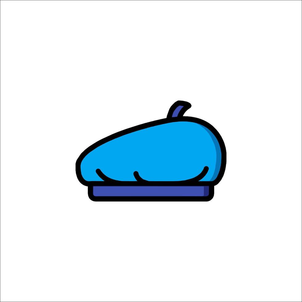 A blue hat icon on a white background vector