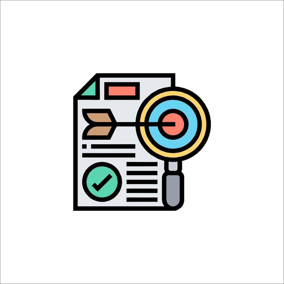 A document with an arrow and a check mark vector