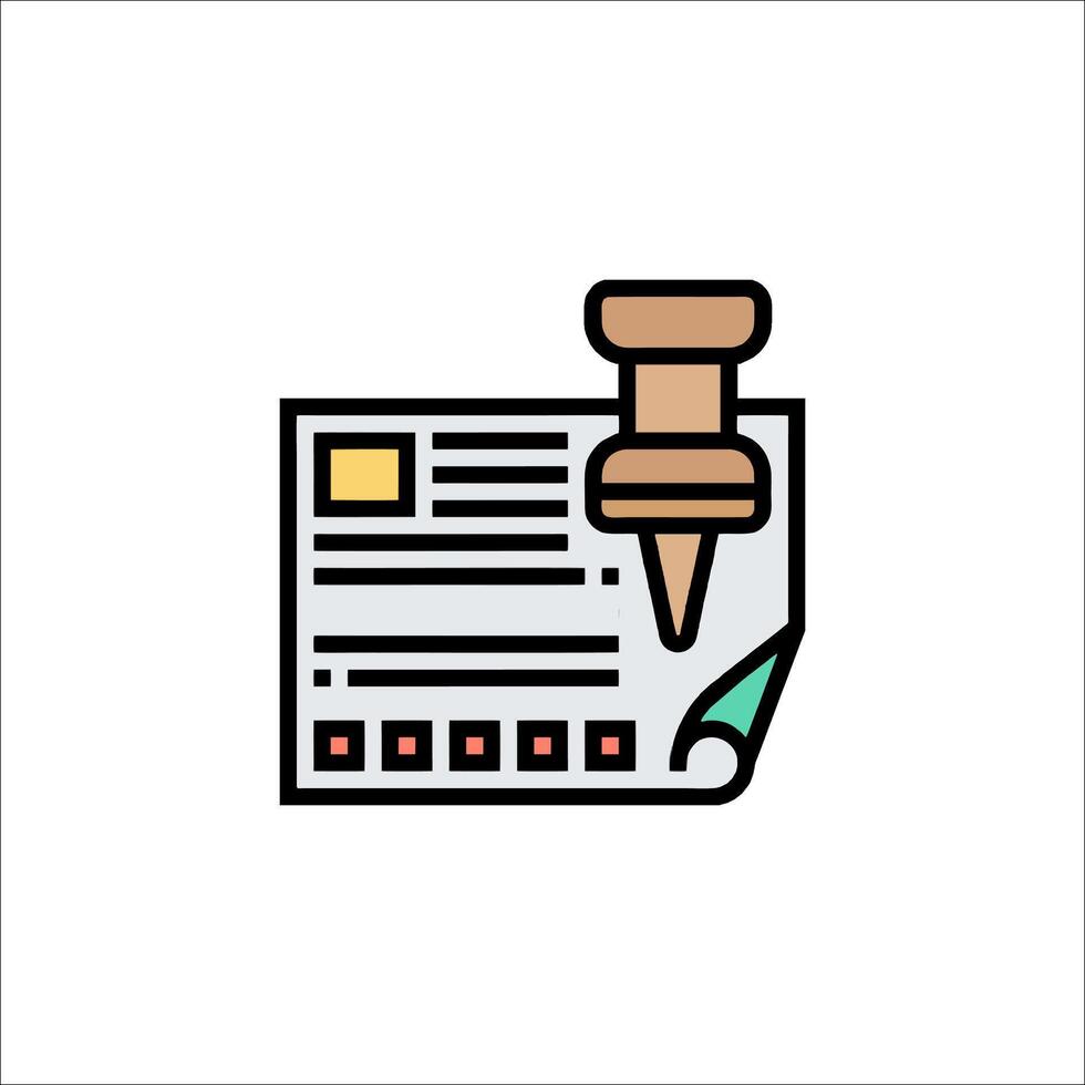 A stamp on a document icon vector