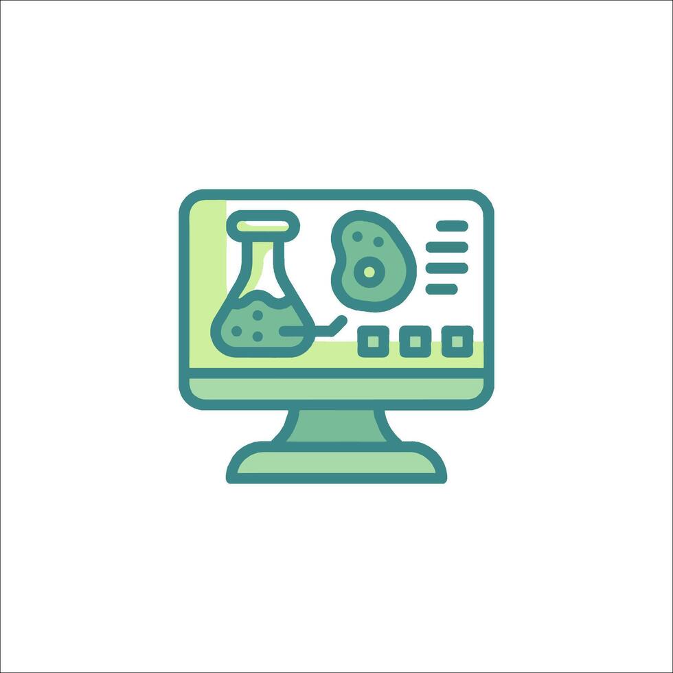 A computer monitor with a lab on it vector