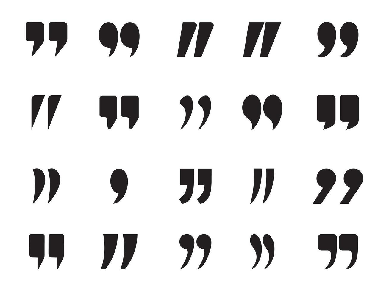 Quote Marks Set of Quote Mark. Quotes icon set. vector