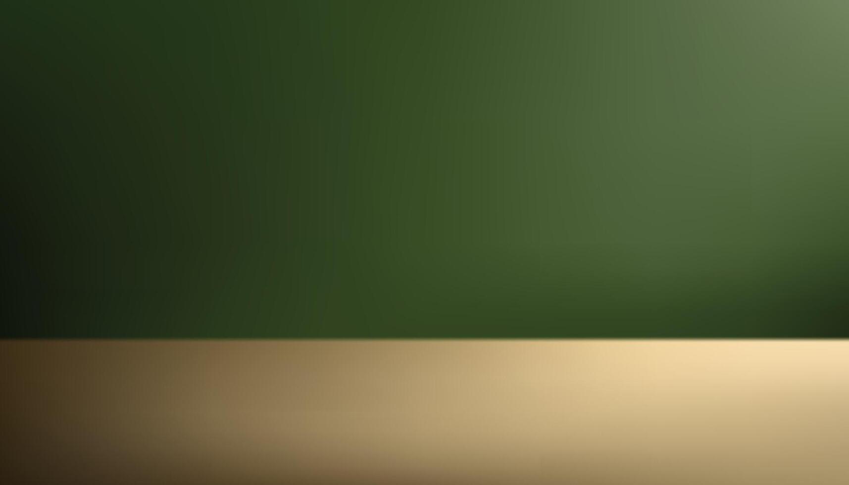 Dark Green studio background. Empty Room Studio with table. Space for selling products, backdrop, wallpaper, background, text. illustration. vector