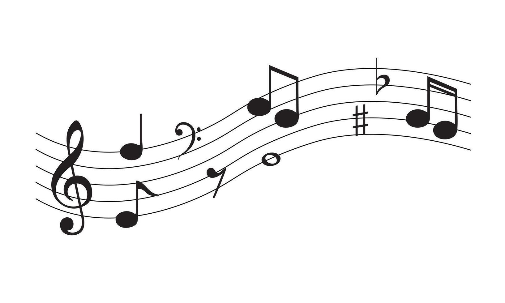 Musical notes on a white background. musical notes. vector
