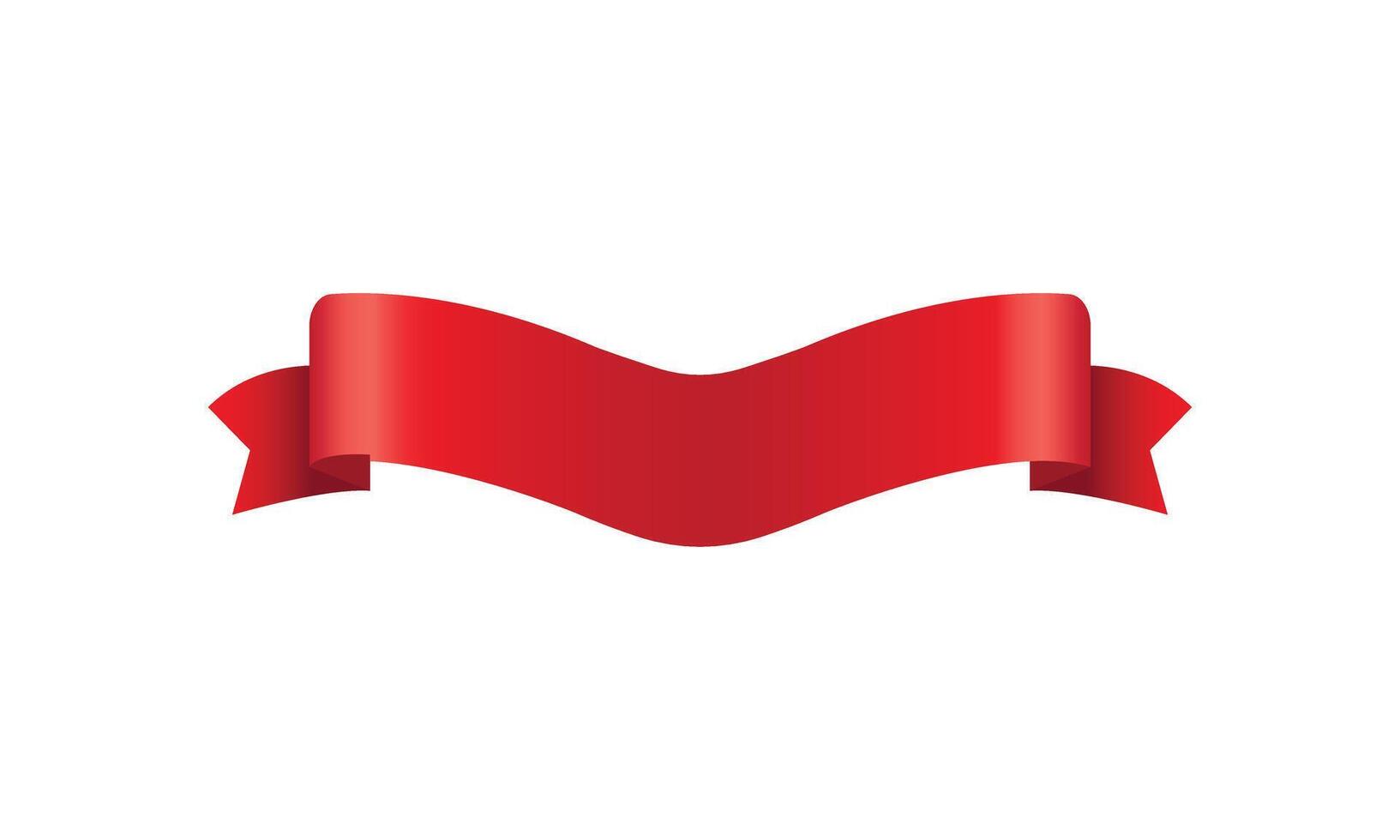 Red ribbon on white background. illustration for your graphic design vector
