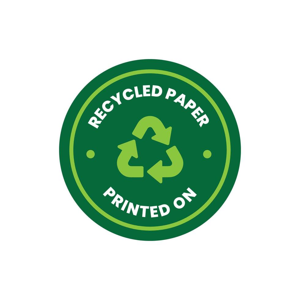 Recycled paper icon logo badge. vector