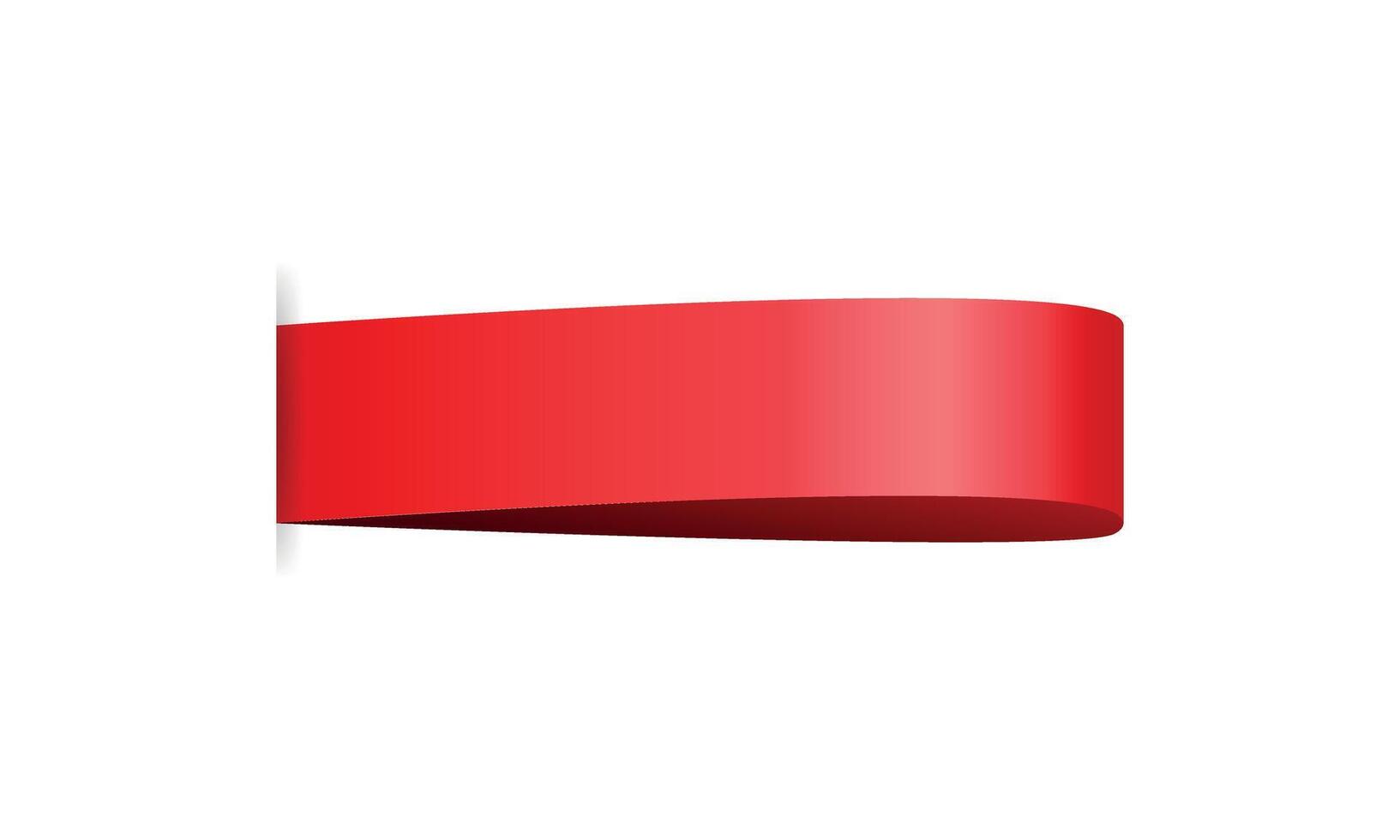 Red ribbon on white background illustration for your graphic design. vector