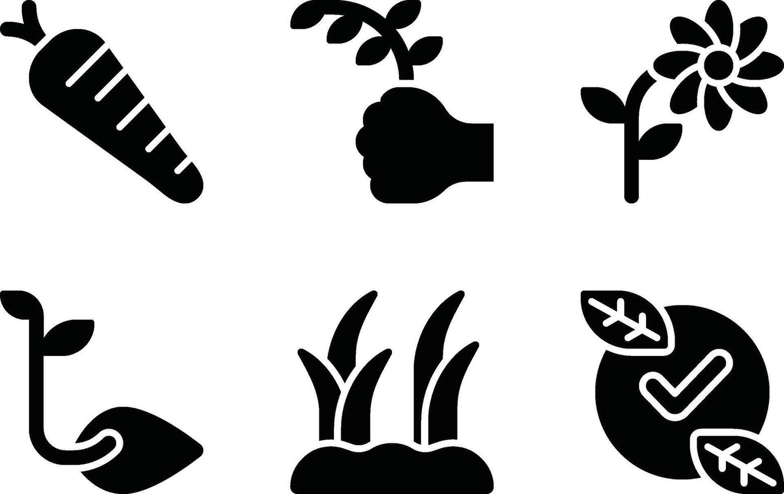 Carrot, Harvest, Flora, Shoots, Grass, BPA Free Icon vector