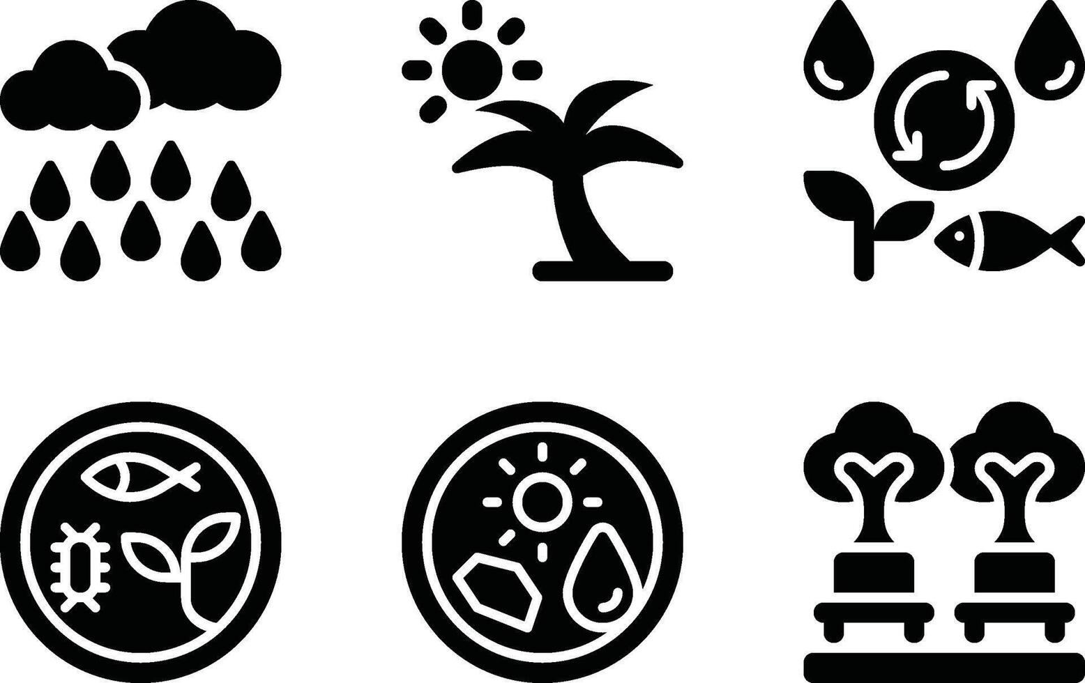Rain, Tropic, Ecosystem, Biotic, Abiotic, Garden Glyph Icon vector