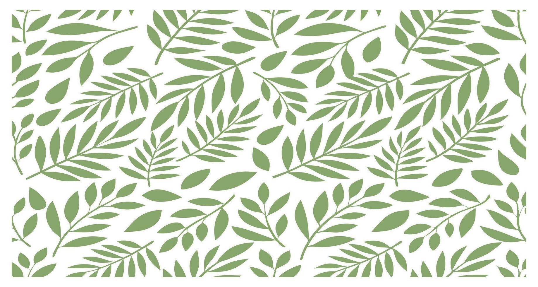 Fresh Green Leaf Pattern with White Background Design vector