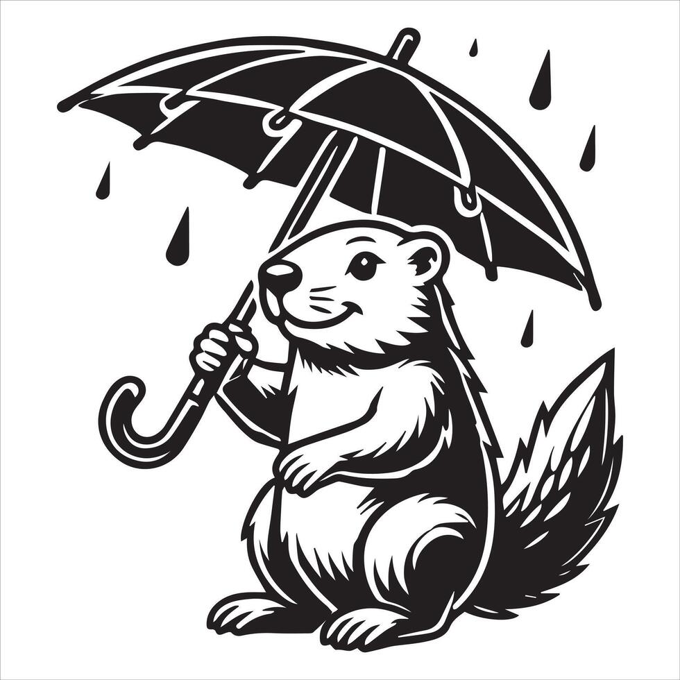 The Laughing Rodent - Groundhog's Jocular Approach to Weather vector