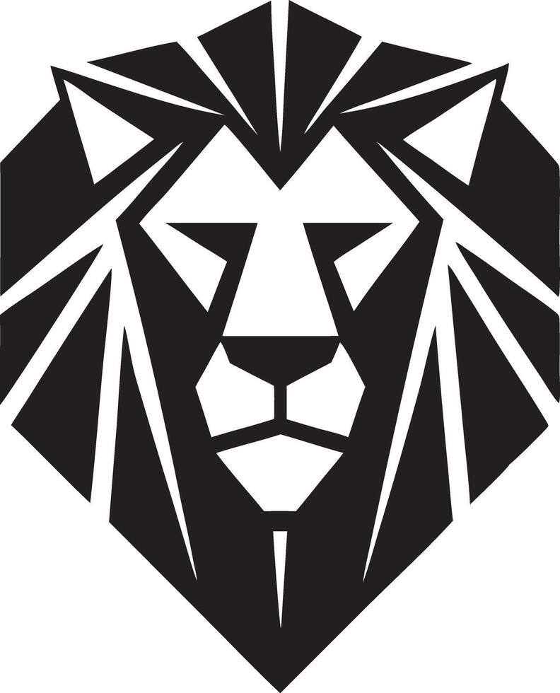 a black and white lion head logo vector
