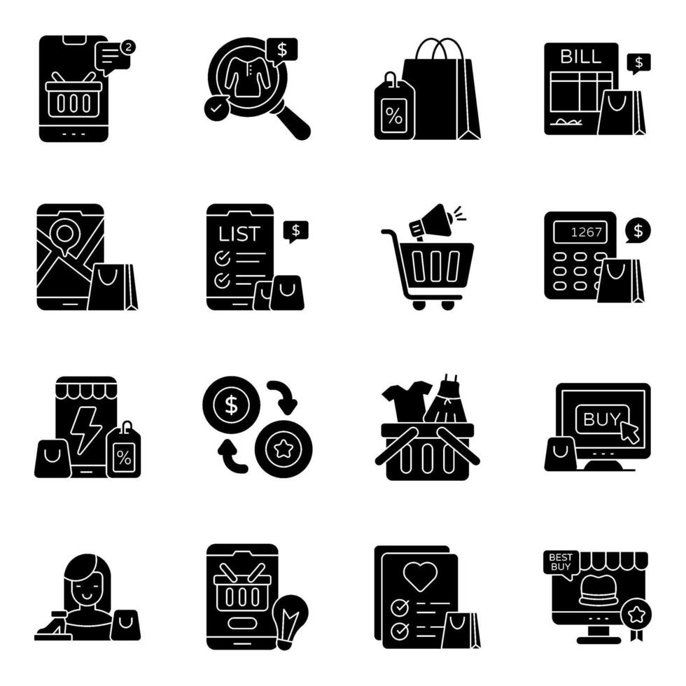 Pack of Shopping and promotion vector
