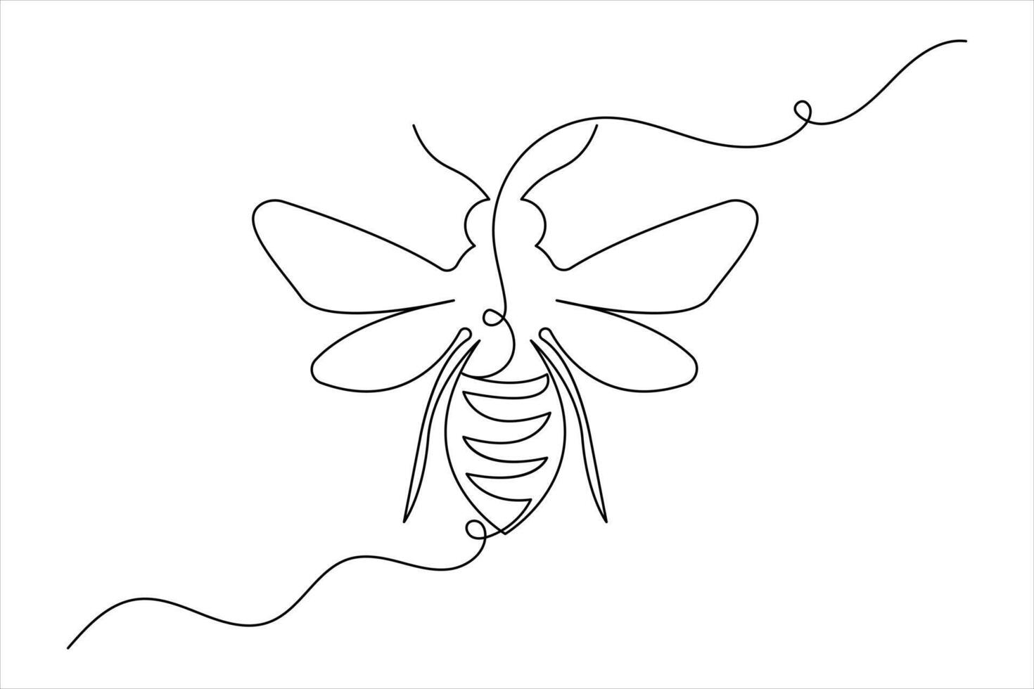 Honey bee one line drawing art vector