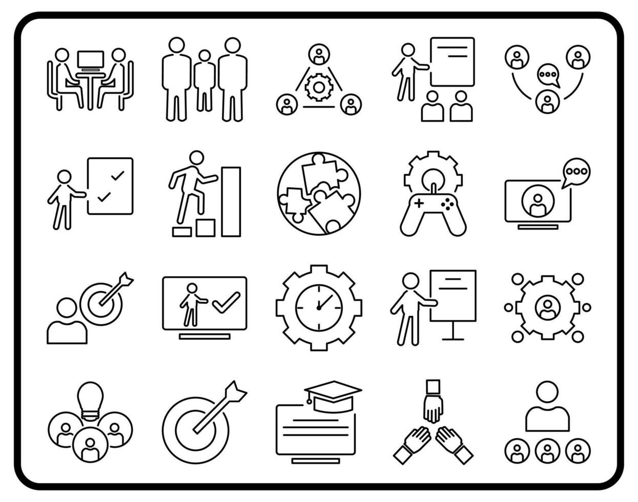 workshop icon set with elegant and professional design, ideal for company branding or workshop services. etc. vector