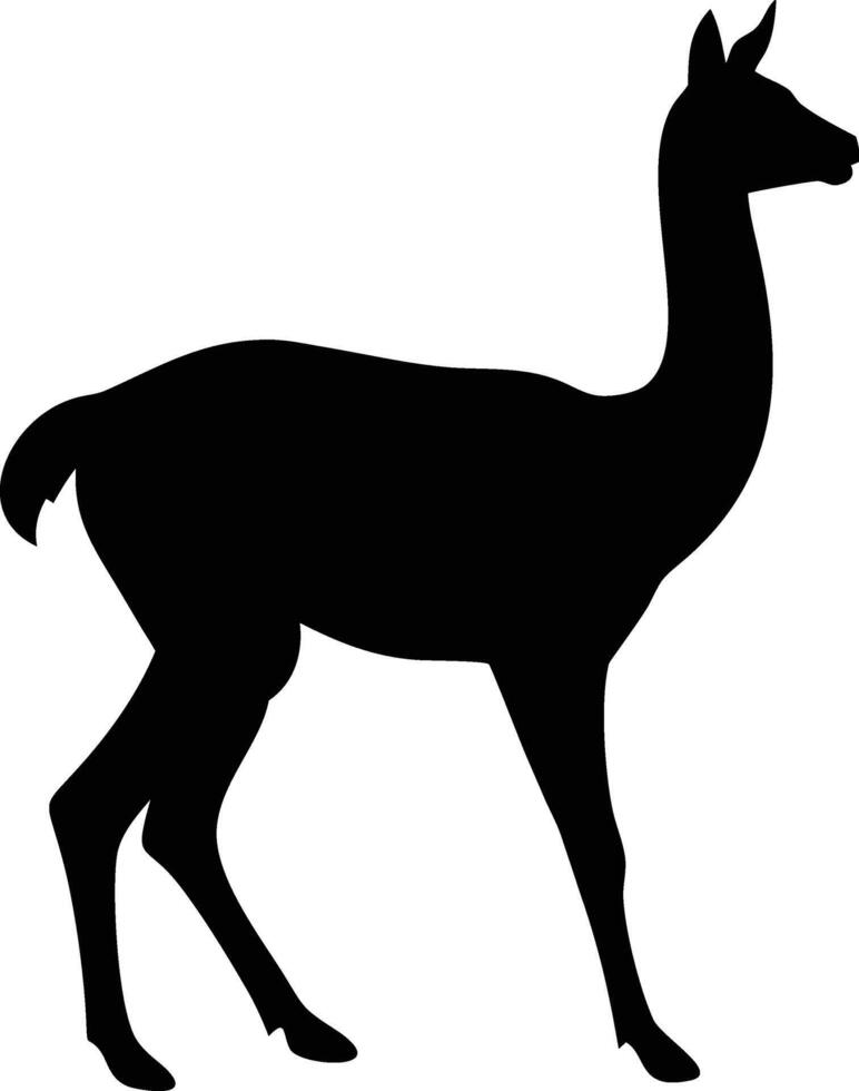 creative Vicuna silhouette design on a white background vector