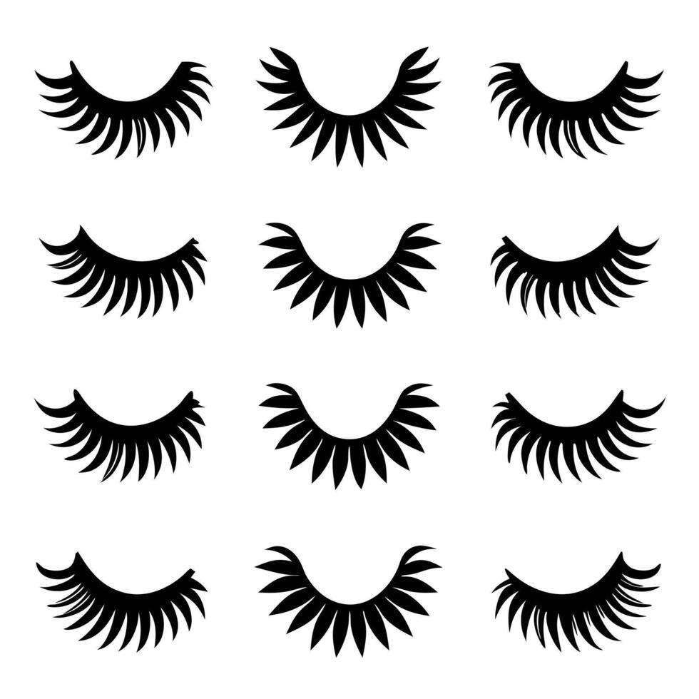 Some blacks have different types of eyelid silhouette designs vector