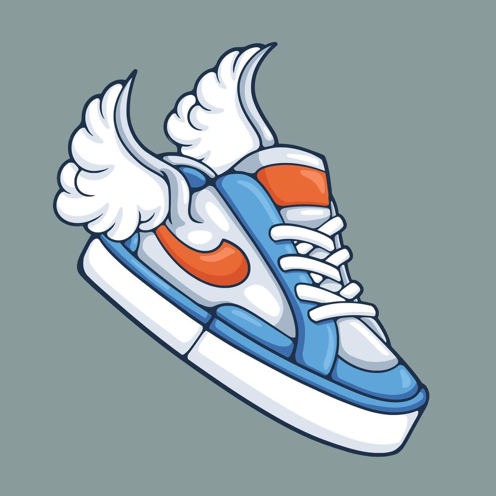 sneaker wings illustration vector