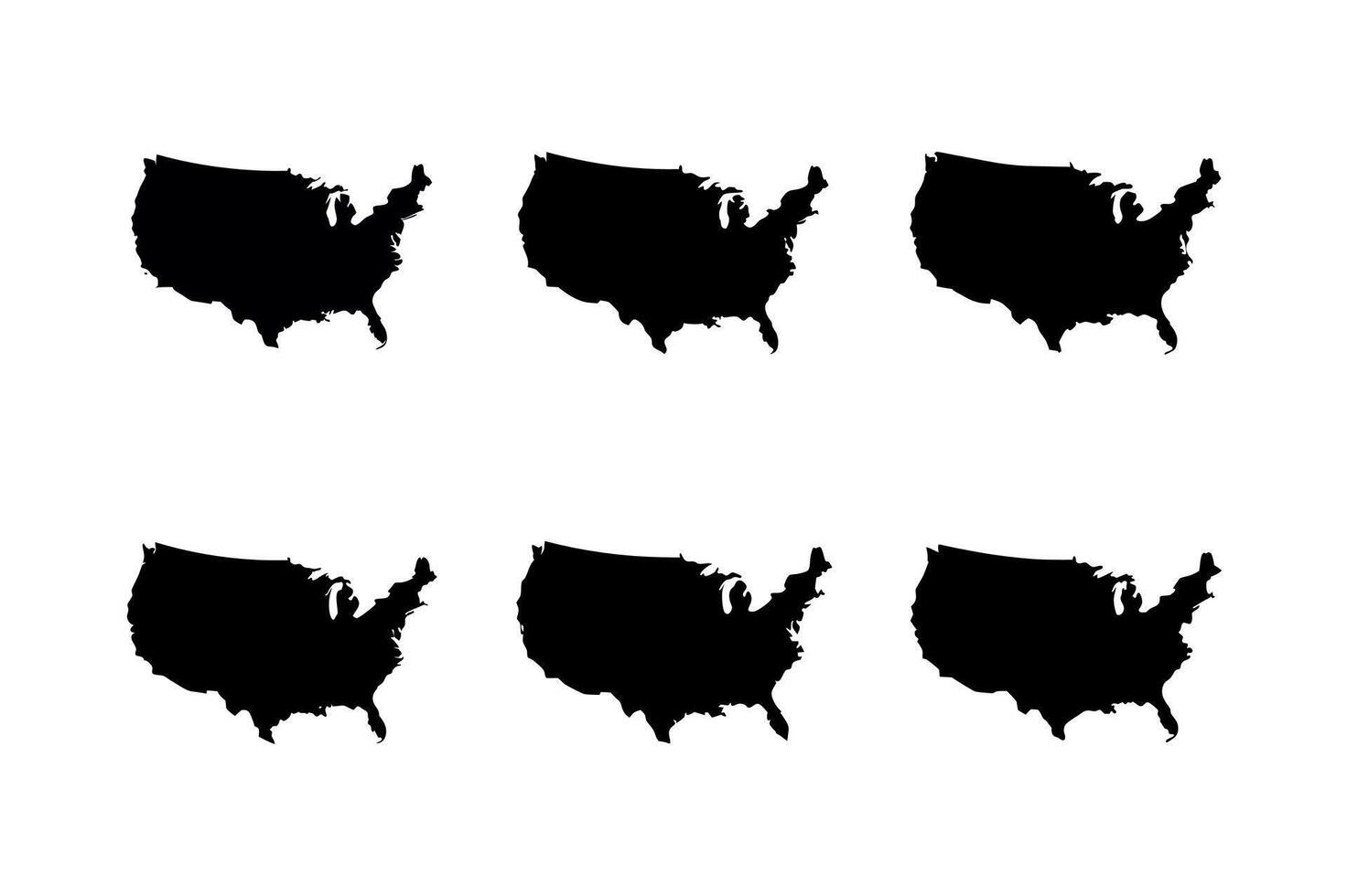 Simple Black Silhouette of the United States Map design vector