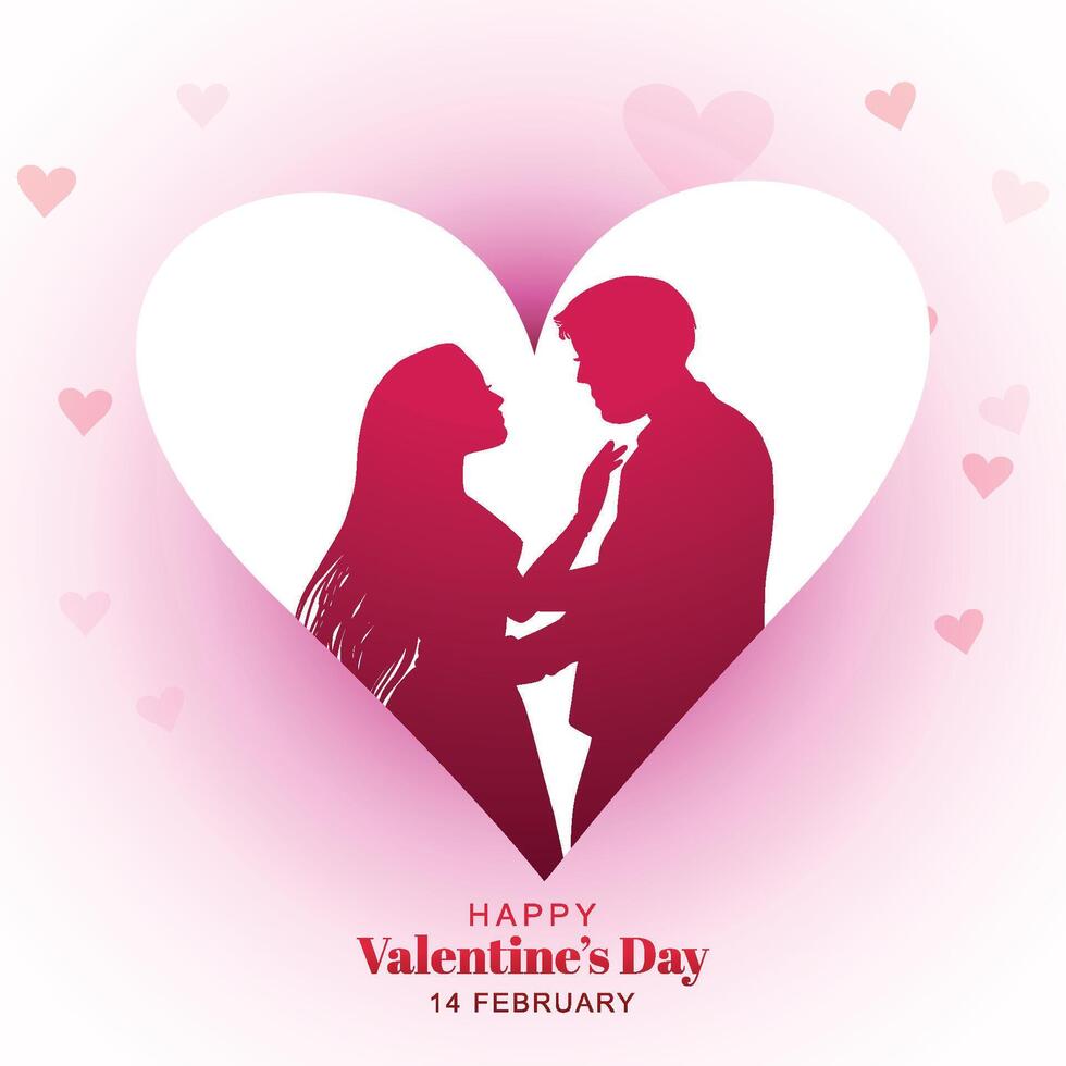 Happy Valentines day 14th february celebration romantic love card background vector