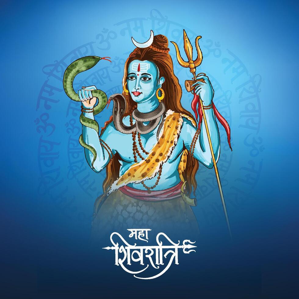 Happy maha shivratri wishes background vector