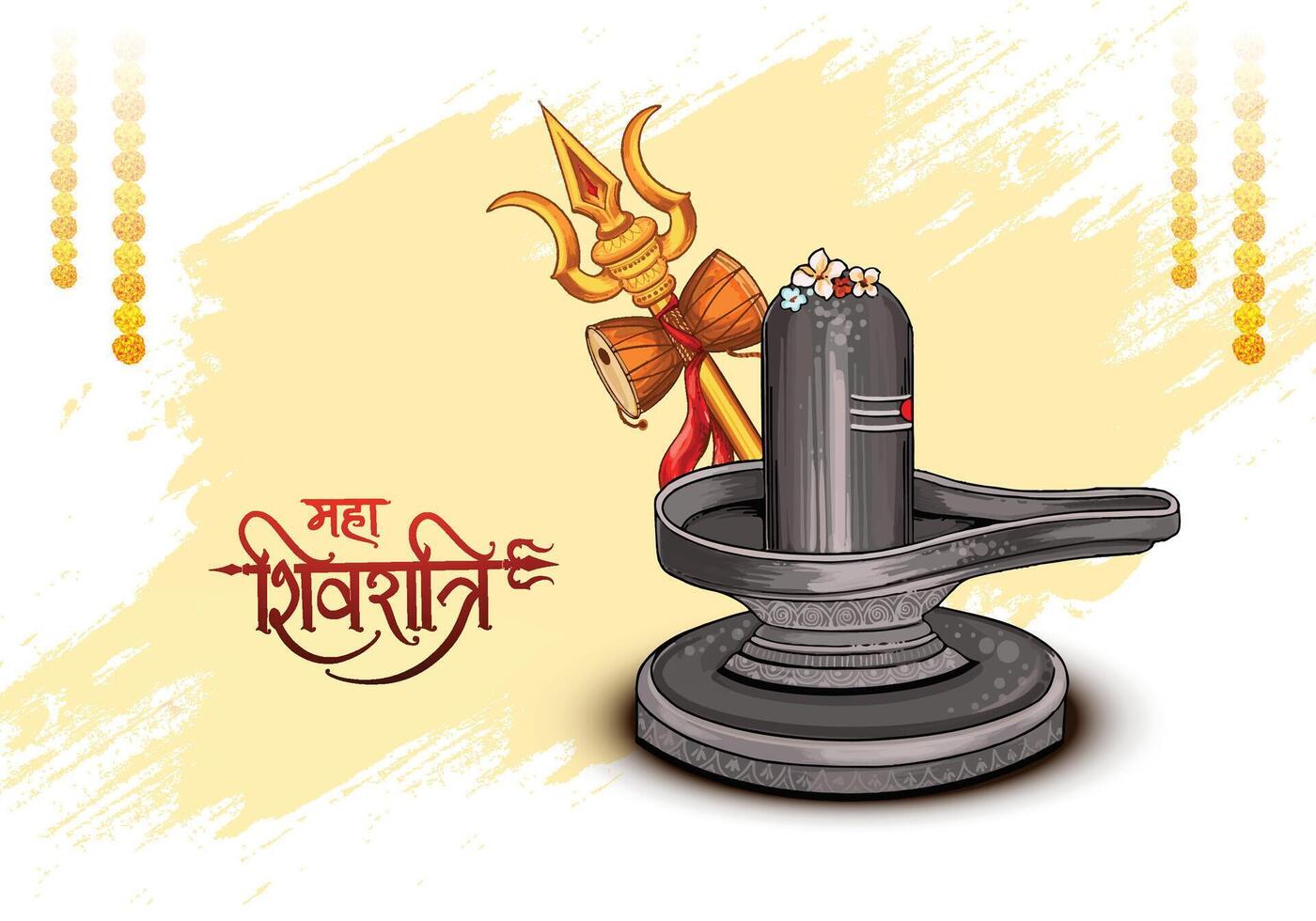Shiv ling of lord shiva the hindu god for religious maha shivratri celebration background vector