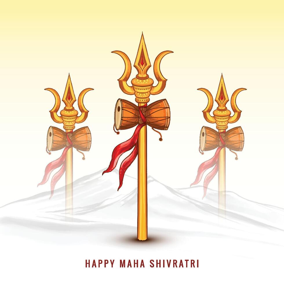 Happy maha shivratri lord shiva trishul card celebration vector