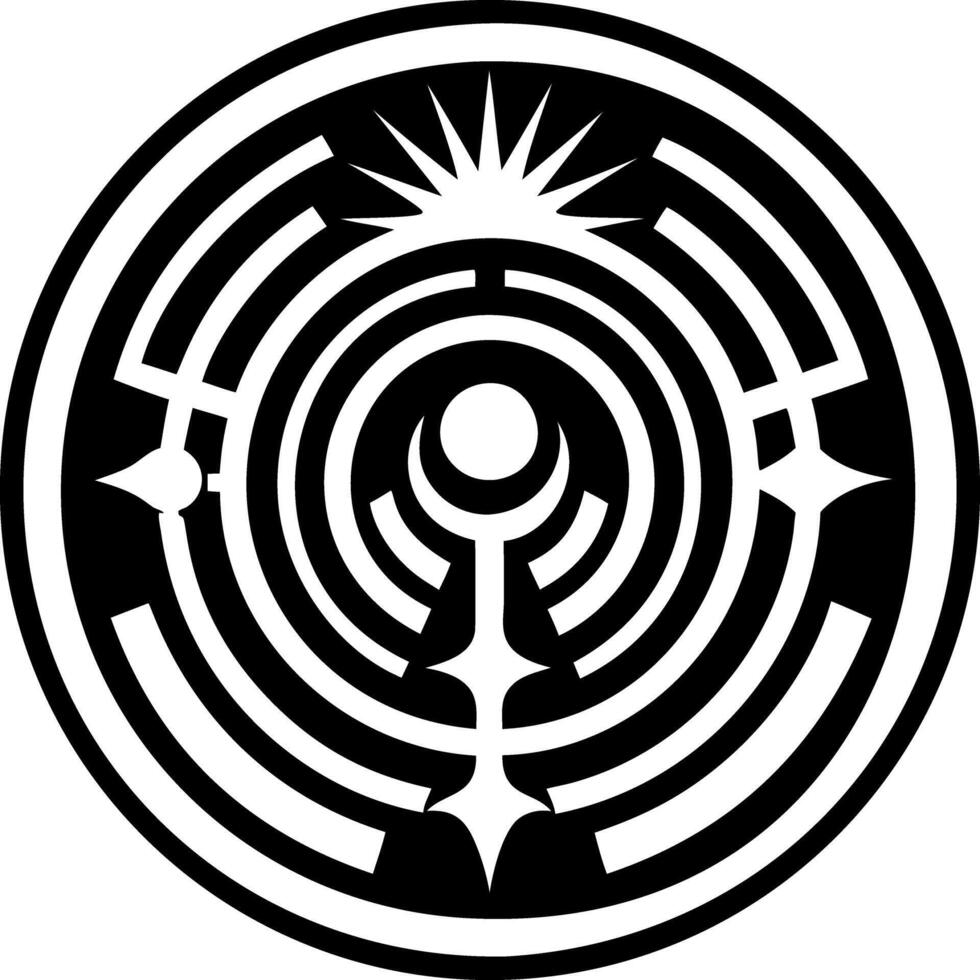 A filled style icon of sacred circle symbol vector