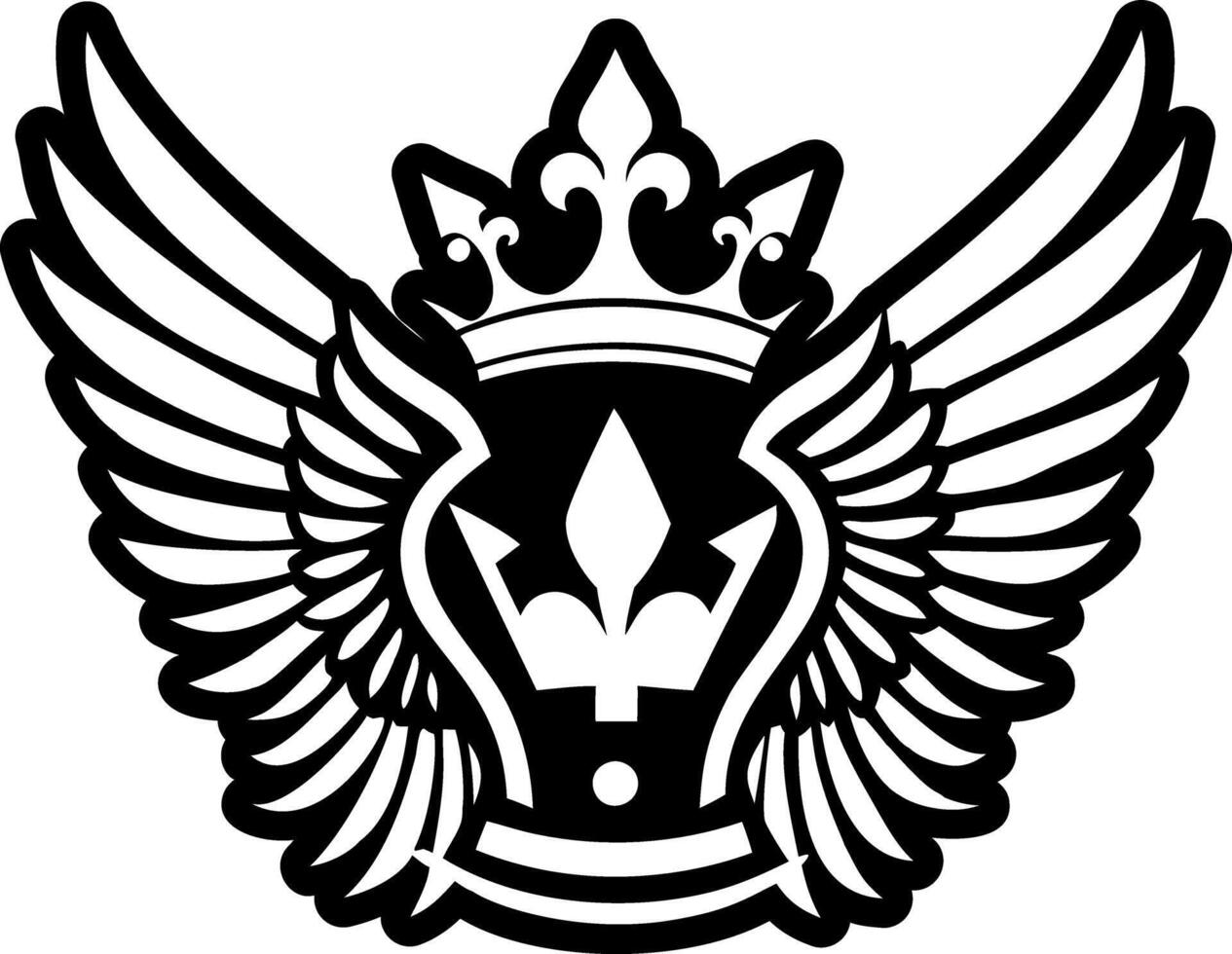 Crowned angel icon in solid style vector