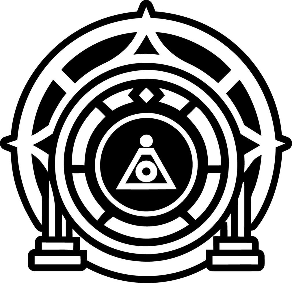 Mystic portal icon in filled style vector