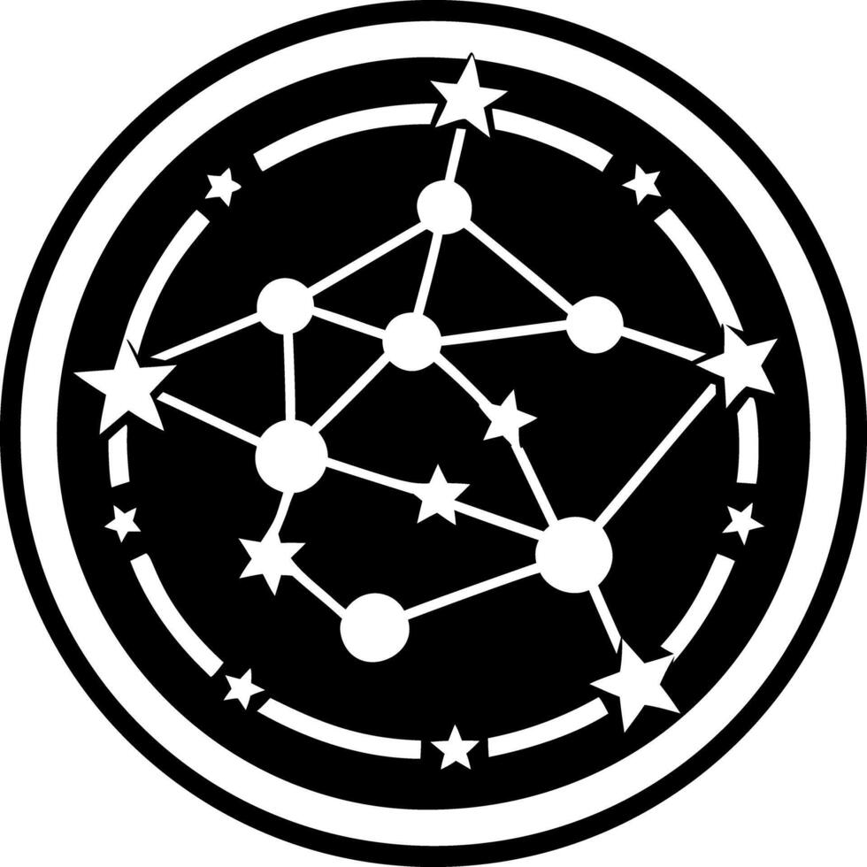 A glyph style icon of constellation map symbol vector