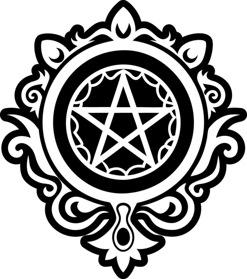 A solid style icon of enchanted mirror symbol vector