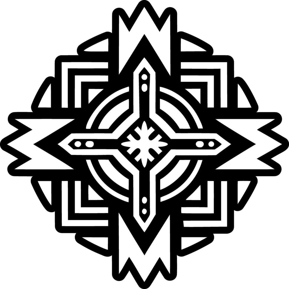 A solid style icon of cosmic cross symbol vector