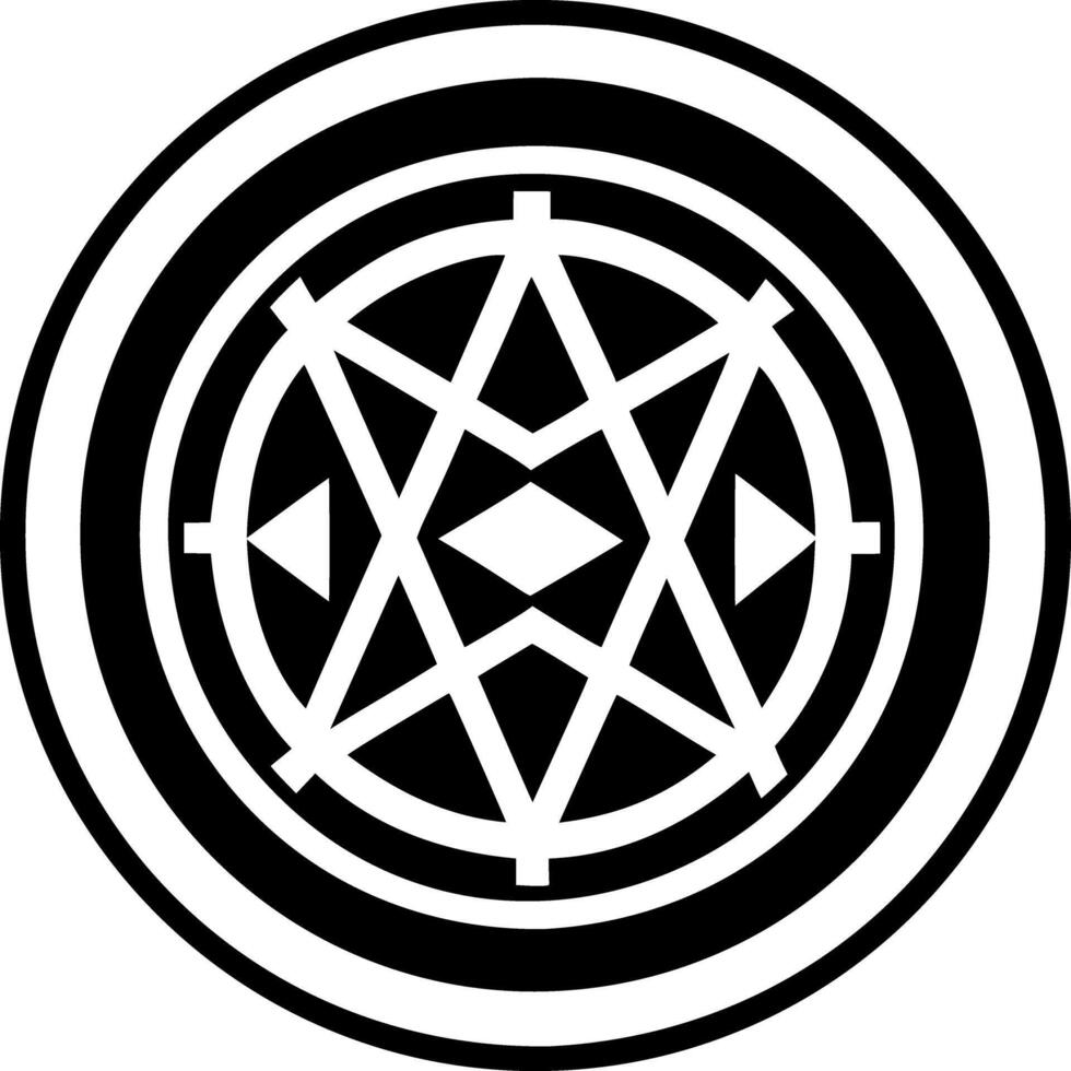 A glyph style icon of forbidden spell symbol vector