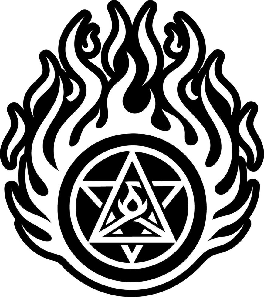 Fire magic icon in glyph style vector