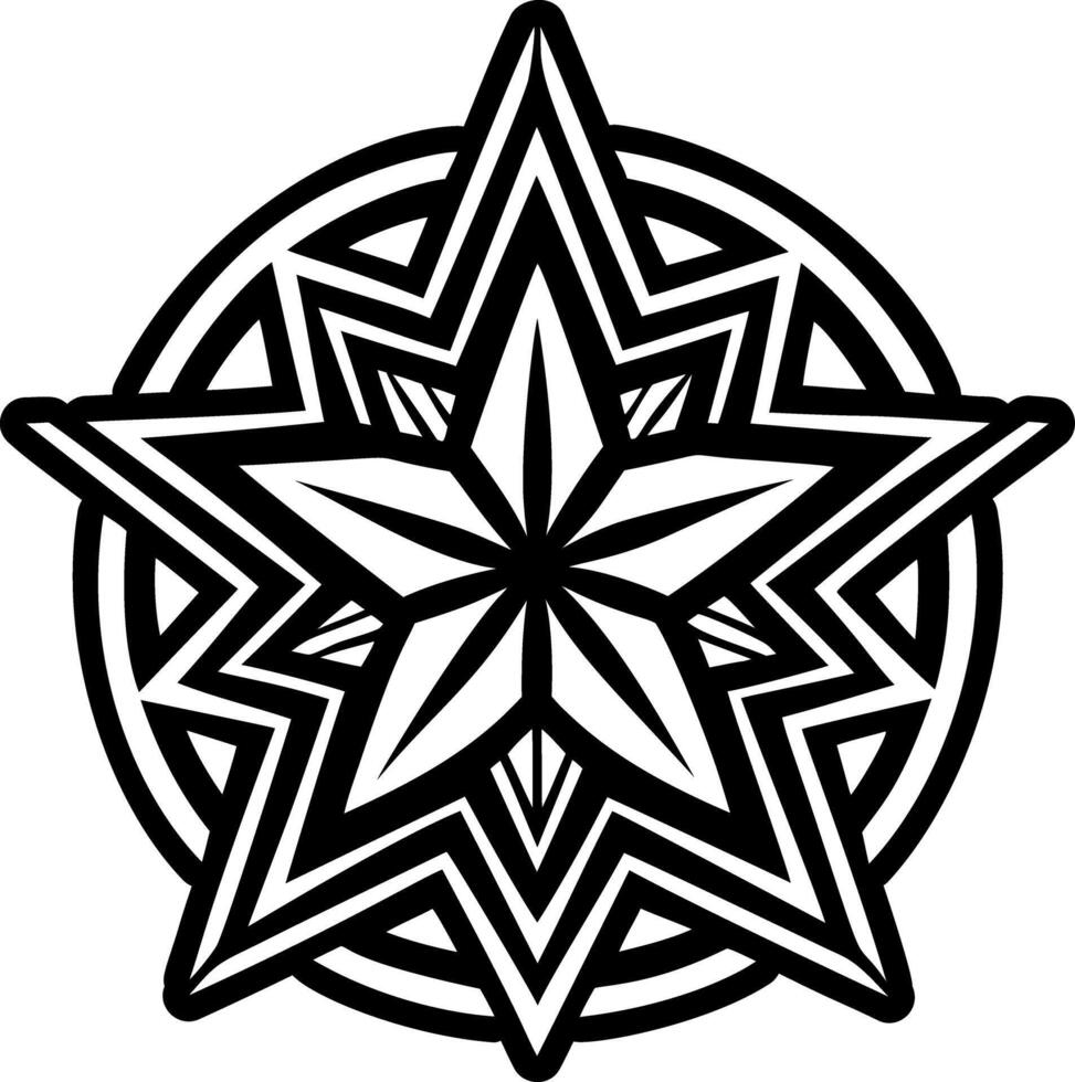 A glyph style icon of radiating star symbol vector