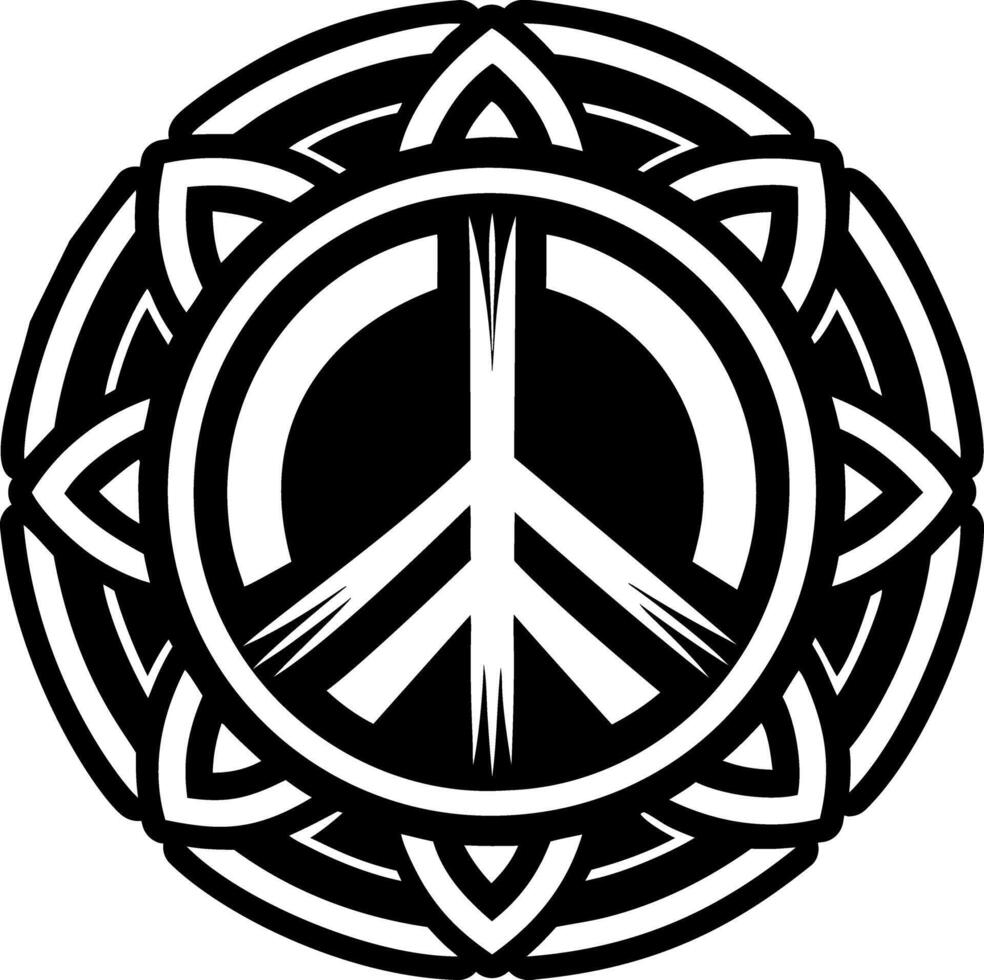 A filled style icon of peace sigil vector