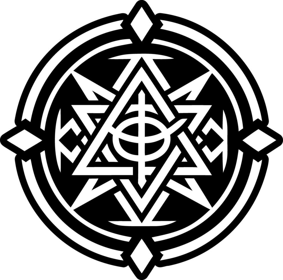 A solid style icon of divine sigil vector