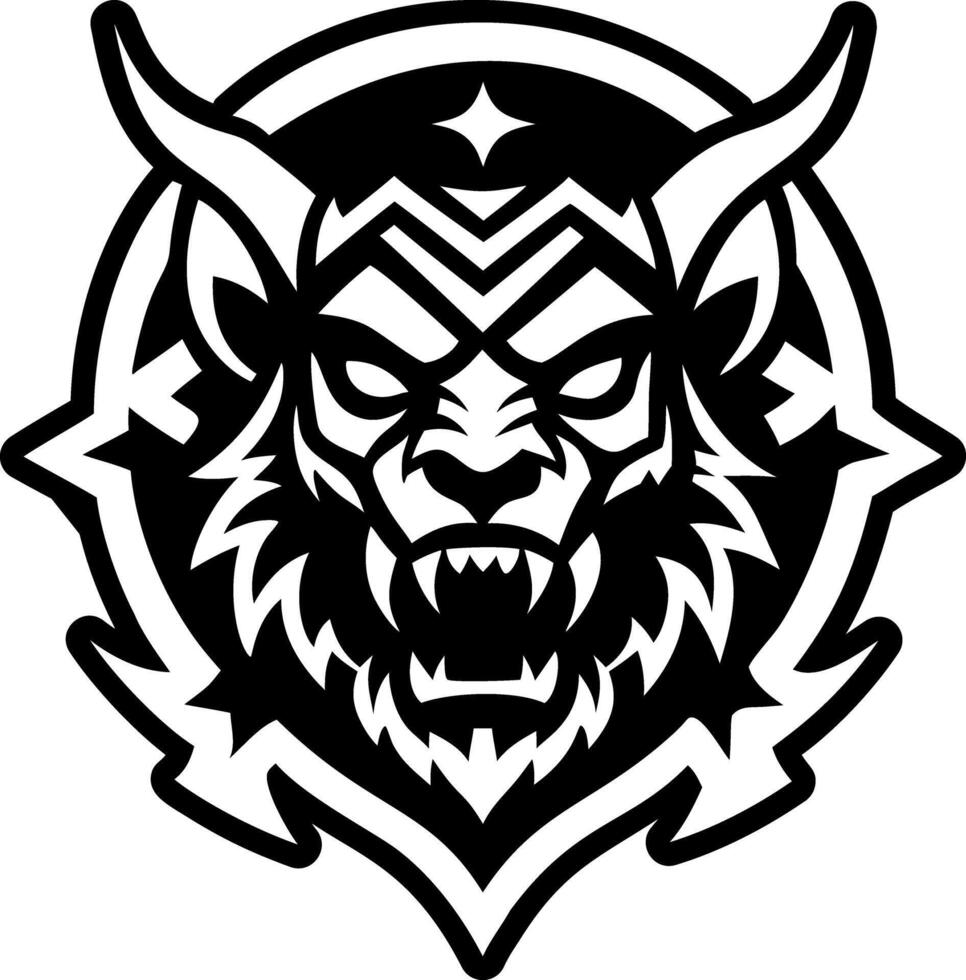 A solid style icon of shadow beast symbol vector