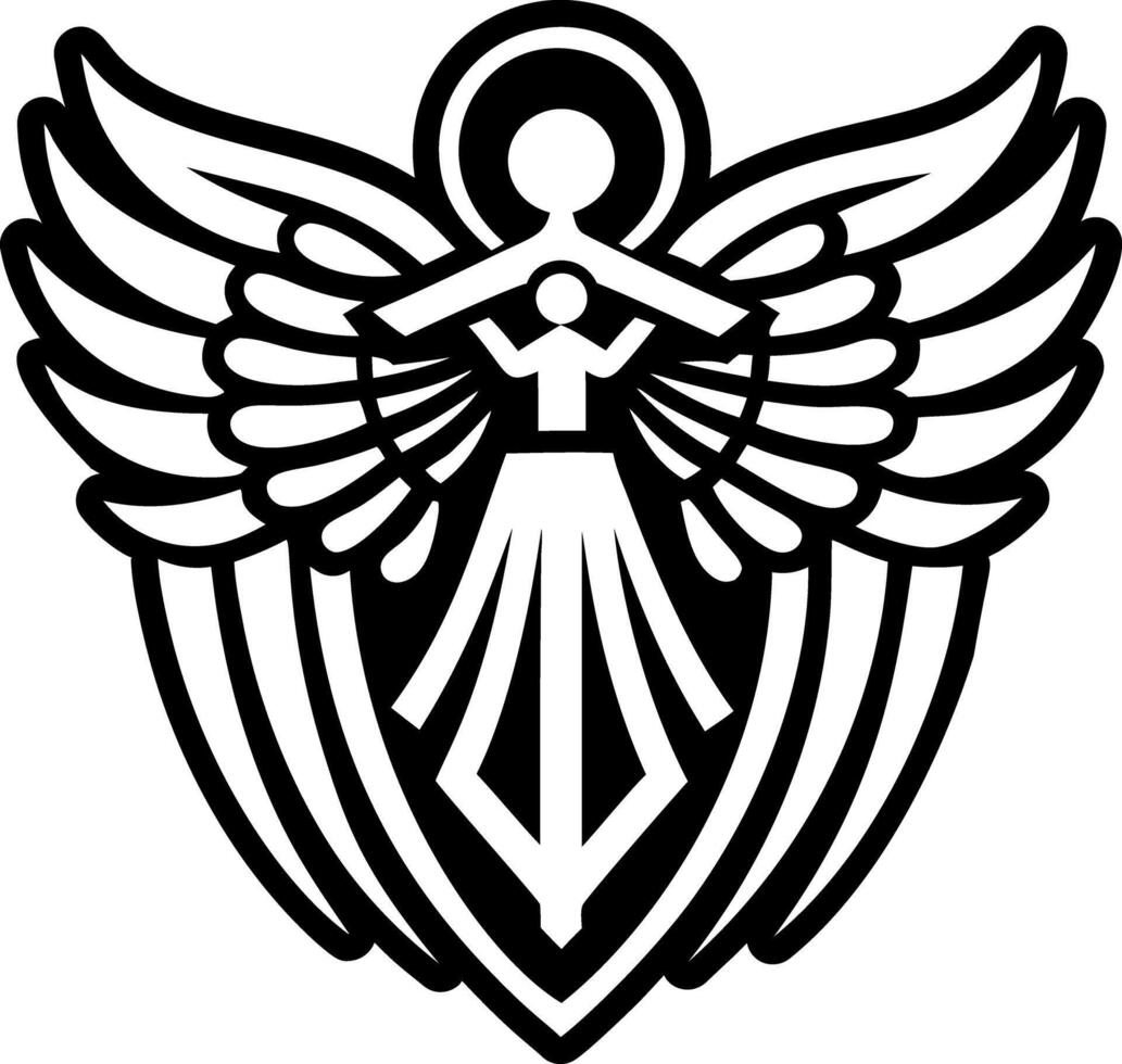 Angel symbol icon in solid style vector