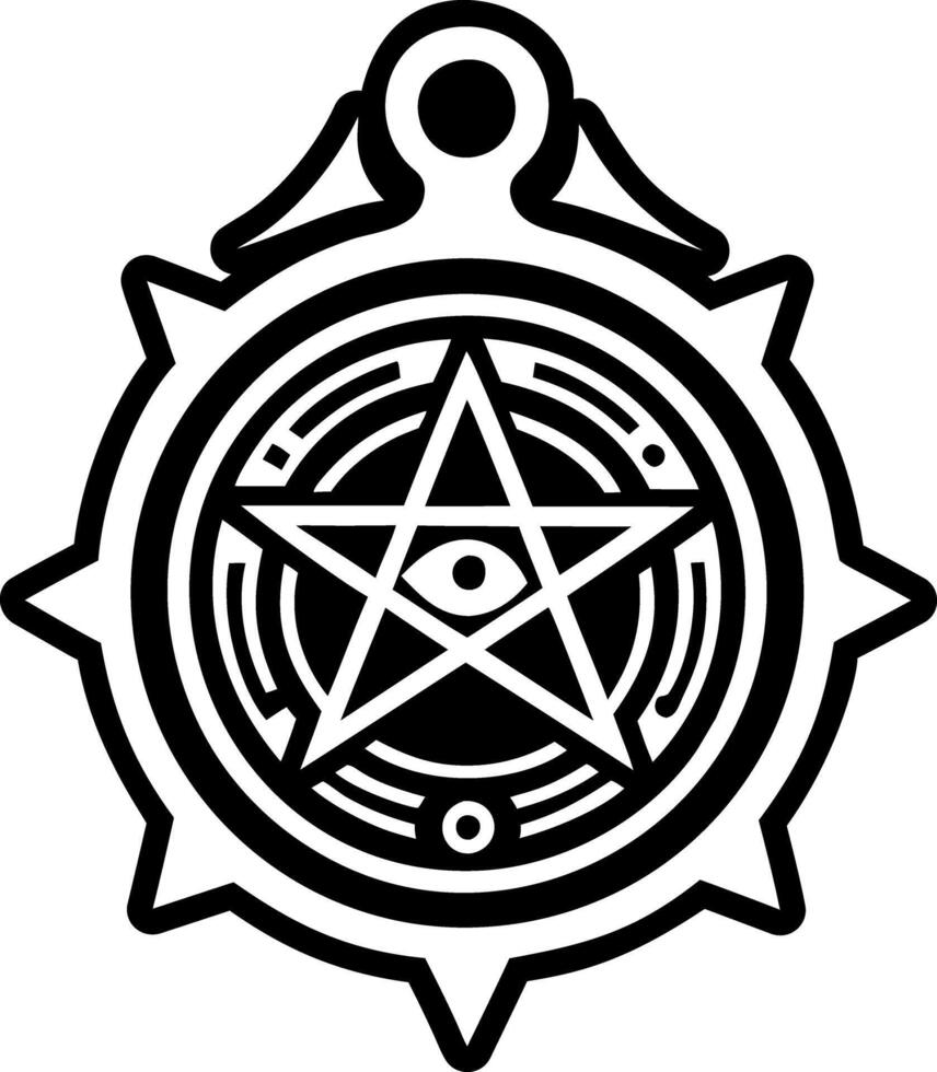 A glyph style icon of cursed amulet symbol vector