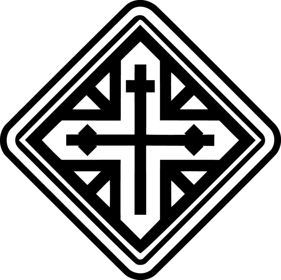 Crossroads sign icon in filled style vector