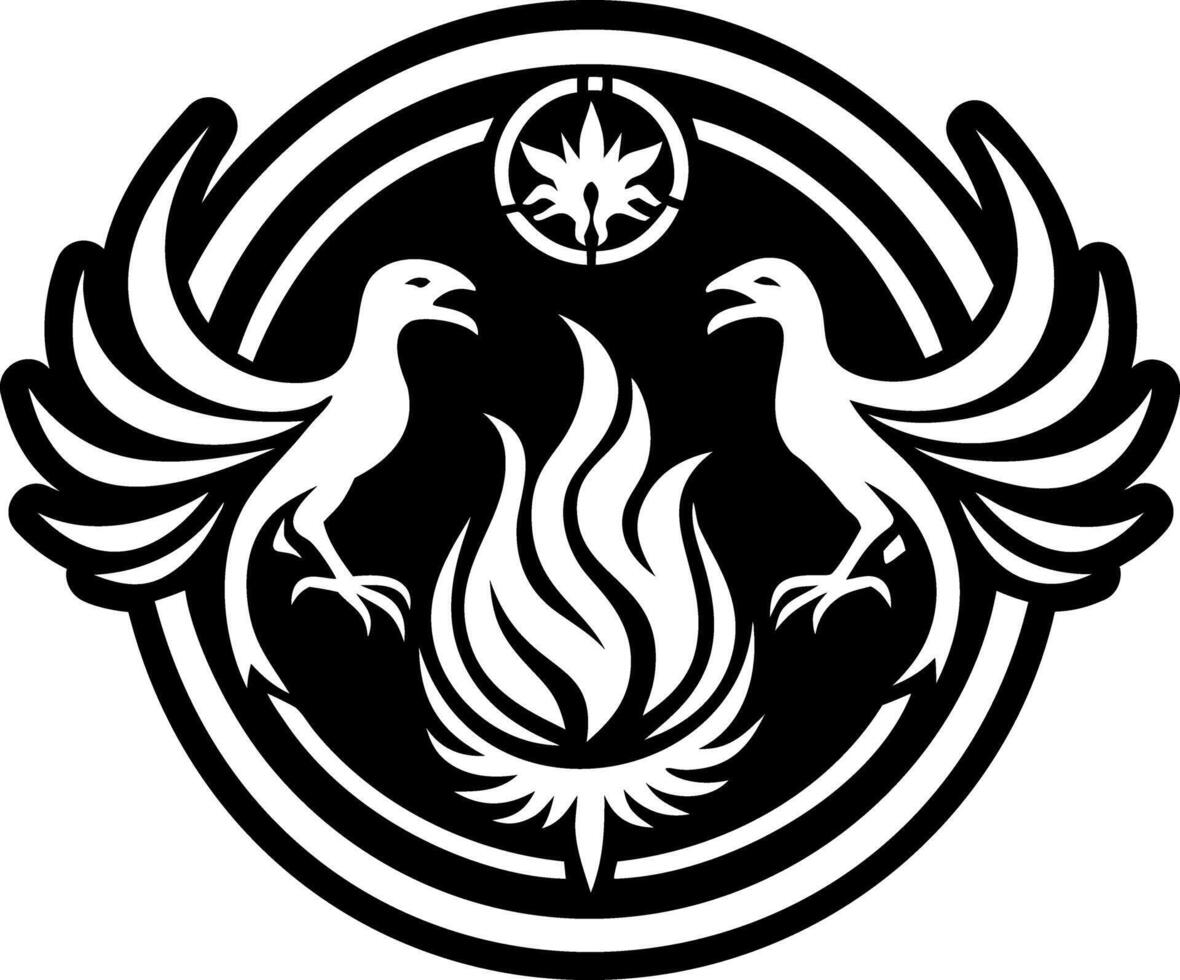 Firebird seal symbol icon in solid style vector