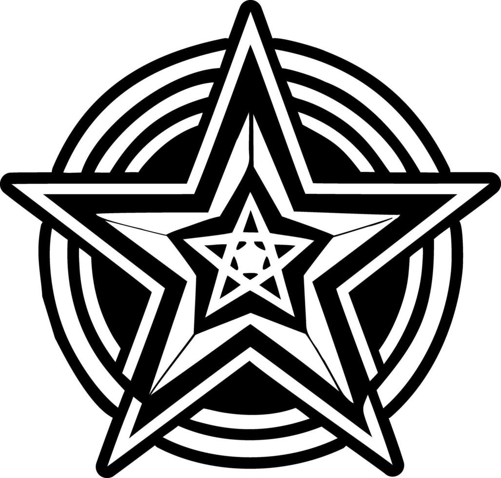 Magic star symbol icon in filled style vector