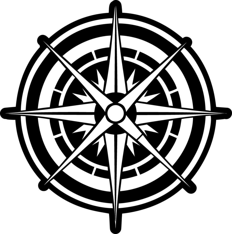 A glyph style icon of spectral compass symbol vector